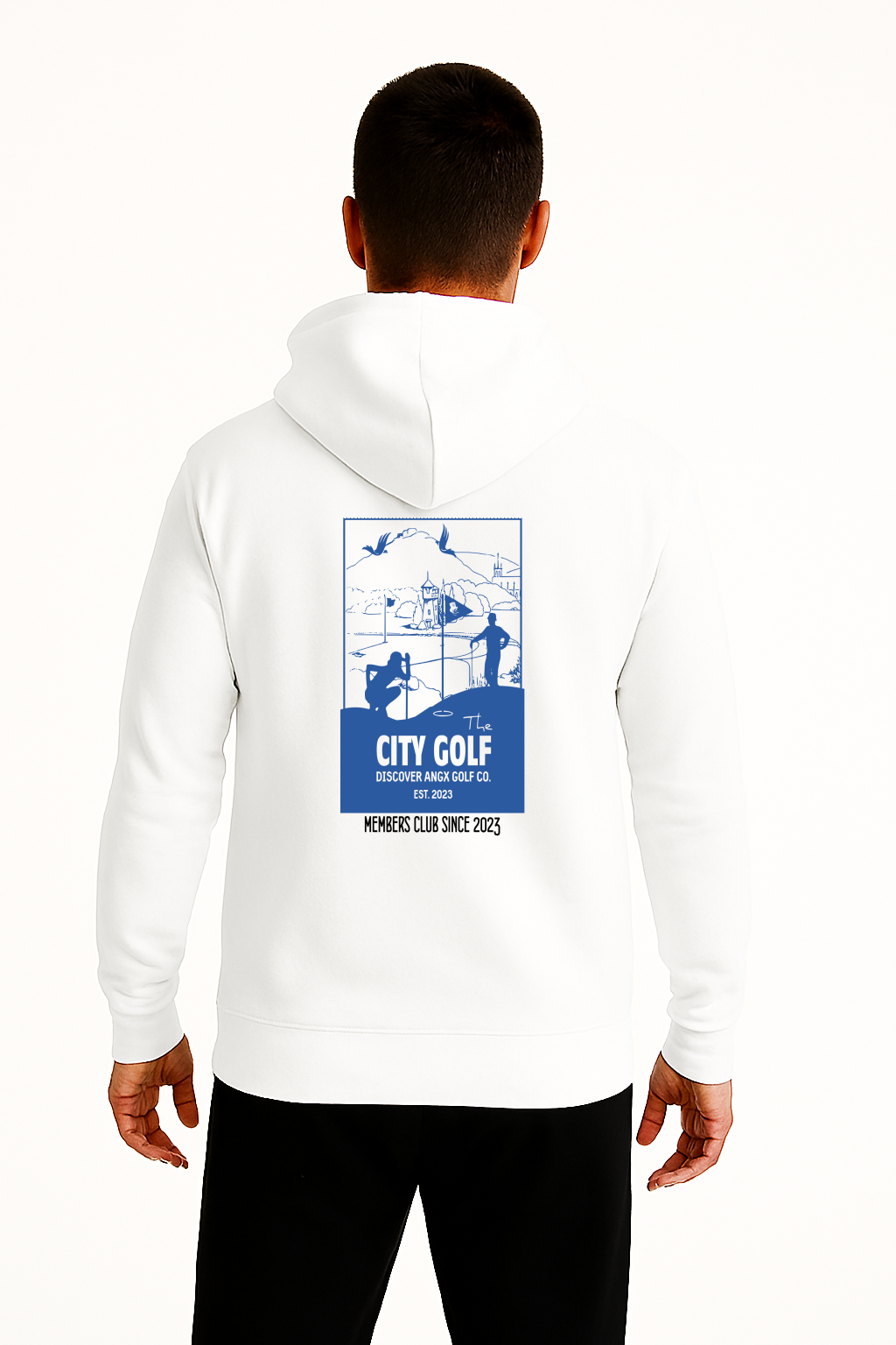 golfová mikina city golf bílá