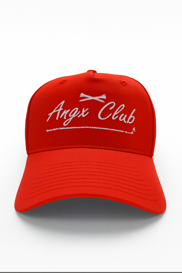 golfová kšiltovka angx club červená s 3d tiskem