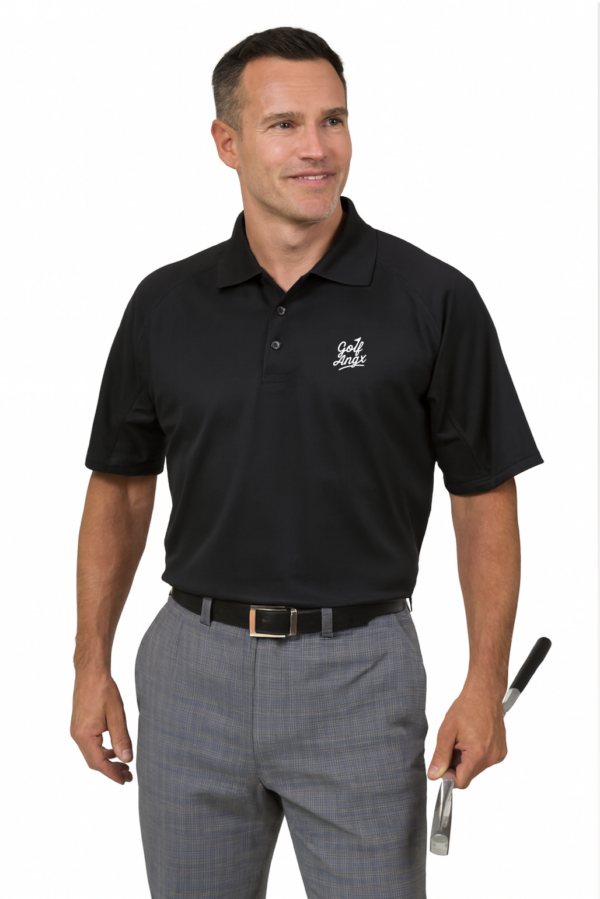 Pánské golfové polo tričko černé s logem golf angx 1