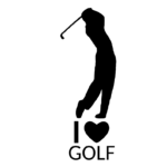 Auto samolepka golfista tiger i love golf