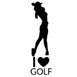 Auto samolepka golfistka i love golf